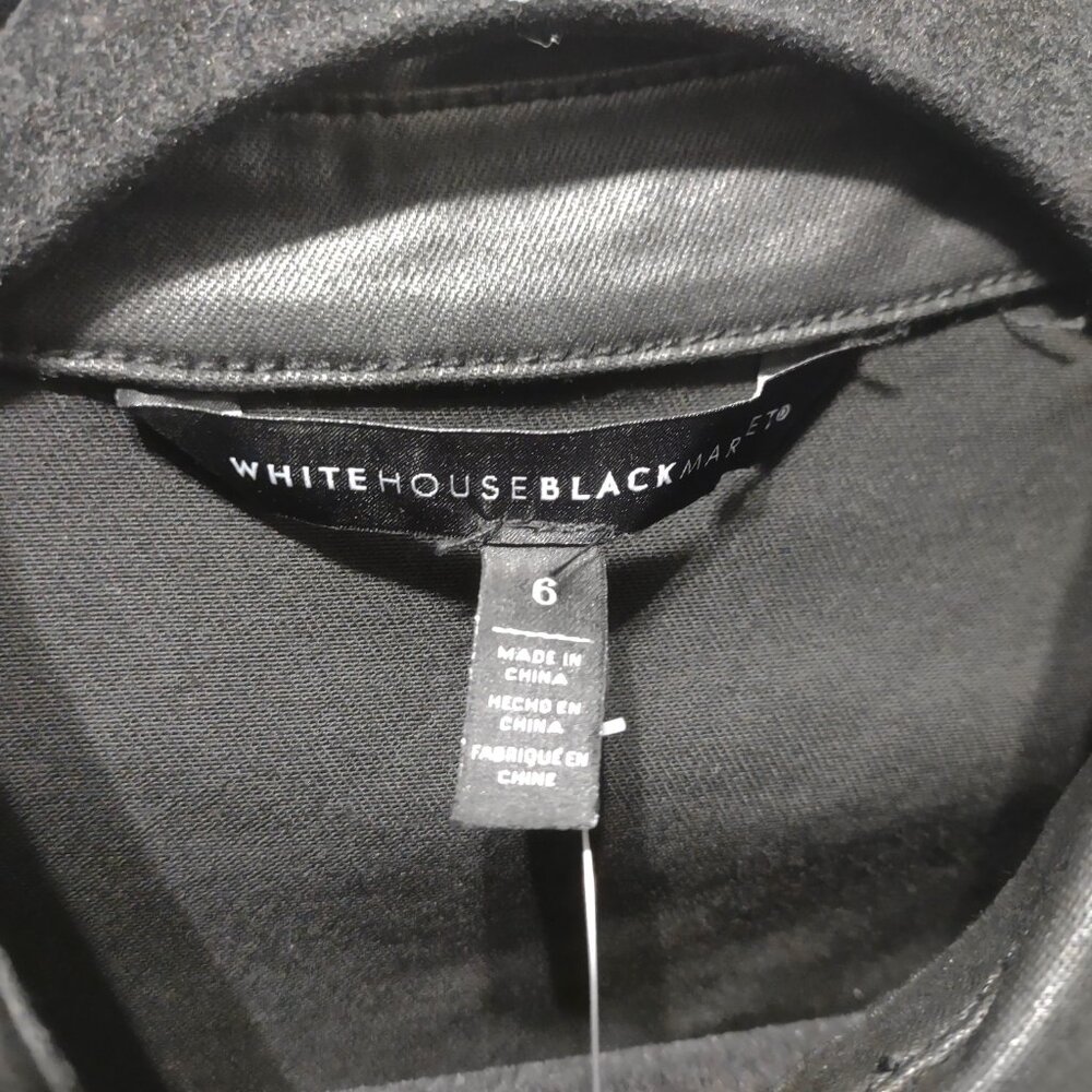 White House Black Market WHBM coated denim shirtdress NWT size 6 black - Picture 5 of 11